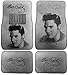 Elvis Presley Carpet Car SUV Truck Floor Mats 4 Pieces Custom Print Design - Gray