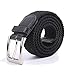 Canvas Elastic Fabric Woven Stretch Multicolored Braided Belts 2041-Black-M