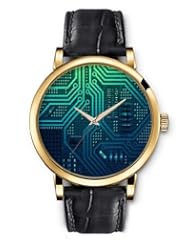 SPRAWL Aanalog Fashion Series Gold Ladies Watches of Genuine Black Leather Strap,Unique Wrist Watch for Women Girls Designed with electronic system