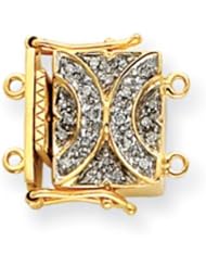 10k Gold Rhodium Diamond Bracelet Slide Clasp