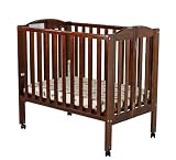 Dream On Me 2 in 1 Portable Folding Stationary Side Crib, Espresso