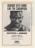1991 Holyfield vs Damiani HBO Live Photo Print Ad (Memorabilia) (51989)