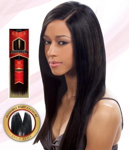 SAGA REMY MilkyWay Premium Quality 100% Human Hair INVISIBLE PART CLOSURE 12'