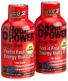 Stacker 6 Hour Power Energy Shot Bottles, Very Berry, 2-Count Boxes (Pack of 6)