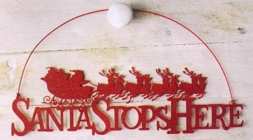 Hallmark XAG5091 Santa Stops Here Metal Sign