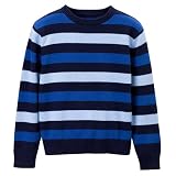 Boys' Cherokee  Cotton Striped Sweater - Deep Navy/Blue