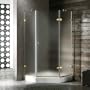 Vigo Industries VG6061CHCL42W Frameless NeoAngle Glass Shower Enclosure, Chrome
