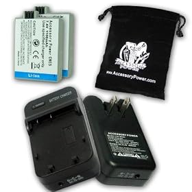 CANON LP-E5 Equivalent Charger & Battery 2-Pack Combo for EOS REBEL XSI Digital SLR & Other Models