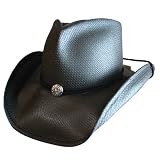 Shady Brady - Shady Brady Hat 8PW32: Softy Toyo Cowboy Hat - Black, Cord & Concho Band