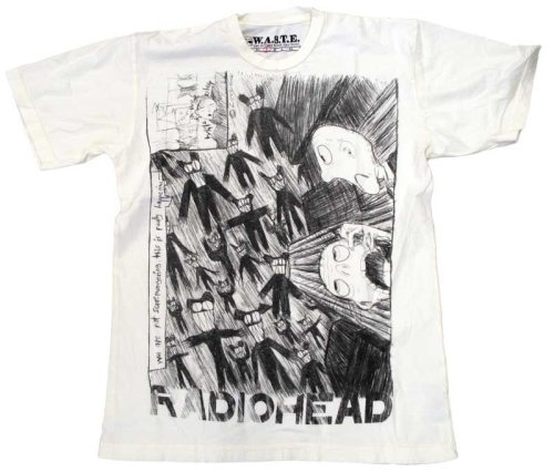 Scribble Cream T-shirt by Radiohead - Ships in ''24'' Hours!