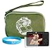 Green Canvas Carrying Case for FujiFilm FinePix JZ300 A170 JZ500 Z700EXR J38 J150W + Screen Protector + Wisdom * Courage Wristband