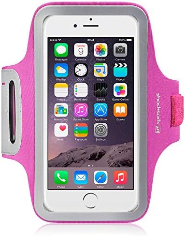 iPhone 6S Plus Case, Shocksock [Reflective] [Pink] iPhone 6S Plus Armband, Sports Gym Bike Cycle Jogging Armband with Dual Arm-Size Slots and Key Pocket Custom Made Case for iPhone 6 Plus / 6S Plus (Pink)