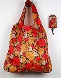 Trendy Shopping Tote Bag - White Pink Yellow Flowers Pattern (S3)