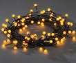 Konstsmide 3691-007 Micro LED Lichterkette (Globe Aufs�tze, 80 gelbe Dioden, 24V Au�entrafo, 2.4W, schwarzes Kabel)