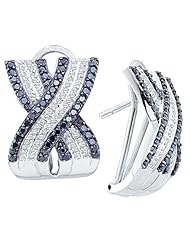 1.50ctw Black Diamond Fashion Earrings 14K White Gold