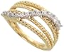 14k Gold Wave Ring, w/ 0.36 Carat Brilliant Cut Diamonds, 3/8 in. (10mm) wide