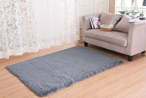 CWKTITI® Super Soft Solid Carpet/Floor Rug/ Living room carpet/Area Rug(can be customized) 80*120cm(grey)