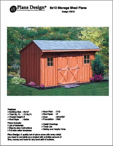 6' X 12' Saltbox Storage Shed/playhouse Plans -Design #70612