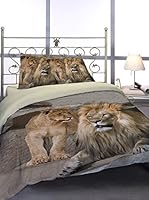 Casa Campo  Juego De Funda Nórdica Lion (Gris)