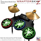 Lightning Green Skin by WraptorSkinz fits Guitar Hero 4 World Tour Drum Set for Nintendo Wii, XBOX 3