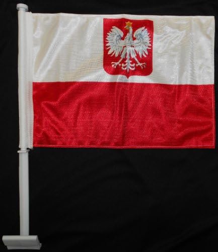 AESWhite, Red Double Sided Car Flag - Polyester/Nylon, Hand Wash Only, Unisex, General Feature: Double-sided design