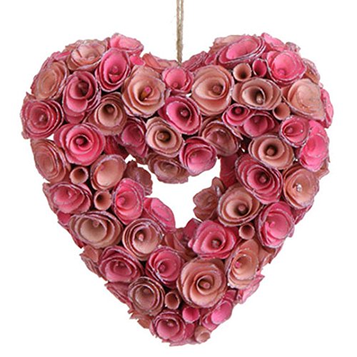 RAZ Imports – Valentine Day – 10″ Pink Rose Heart Wreath Ornament RAZ Imports – Valentine Day – 10″ Pink Rose Heart Wreath Ornament