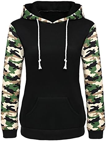 AOVCL Women's Floral Printed Long Sleeve Hooded Pullover Hoodies Sweatshirt (Tag L, Camo)