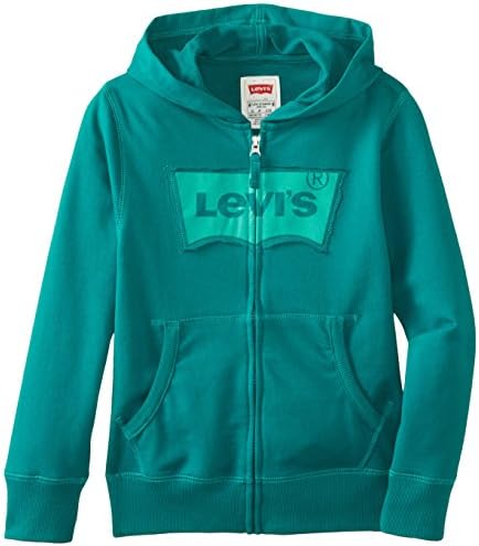 Levi's Big Boys' Keller Zip Front Hoodie, Teal Green, Small