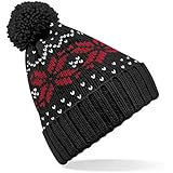 Beechfield Unisex Fair Isle Snowstar Winter Beanie Hat