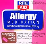 ALLERGY MEDICINE - 25 MG antihistamine/ Diphenhydramine HCI (24 minitabs)