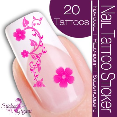 Nail Tattoo Sticker Bl&uuml;te / Ornament - pink Preisvergleich