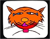 Decorated Mouse Pad with head, orange, cat, whiskers, pet
