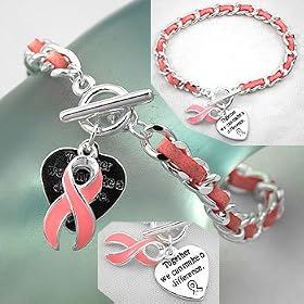 Breast Cancer Awareness ~ Bracelet Pink Ribbon w/Suede