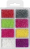 Perlen-Rocailles 2,5mm 60g 8 Farben Farbeinzug