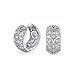 Bling Jewelry Brass Victorian Style Flower CZ Huggie Hoop Earrings