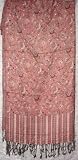 Dark Pink Pashmina Shawl / Stole / Wrap with Design
