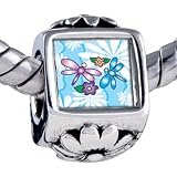 Pandora Style Bead Dragonflies Flowers Beads Fits Pandora Bracelet