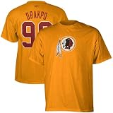 NFL Reebok Brian Orakpo Washington Redskins #98 Scrimmage Gear Player T-Shirt - Gold (Small)