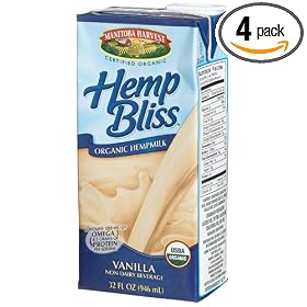 Manitoba Harvest Organic Vanilla Hemp Bliss Hempmilk, 32 Ounce Boxes (Pack of 4)