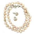 Pearl Freshwater Cultured Pink Necklace Strand 6-7mm 17" with Earrings in Designer Bag Bucasi