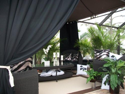 CLEARANCE!! Indoor/Outdoor Gazebo Patio Drapes.. Black 50" wide x 84"L