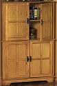 Single Storage Cabinet Corner Wood 36" Light Oak