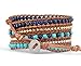 Carolyn Jane's Jewelry Leather Wrap Bracelet with Synthetic-Turquoise and Blue Beads