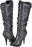 Anne Michelle Chaos-05 Black Women Fashion Boots
