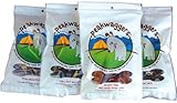 Homemade Jerky Dog Treats - 4 Gourmet Dehydrated Meals - (1 Elk, 1 Beef, 1 Bison, 1 Salmon)