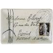Brown French Envelope Porcelain Rectangle Tray