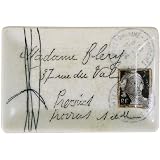 Brown French Envelope Porcelain Rectangle Tray