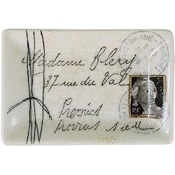 Brown French Envelope Porcelain Rectangle Tray
