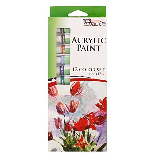 US Art Supply 12ml Acrylic Tube Artist Paint Set (12-Tubes)
