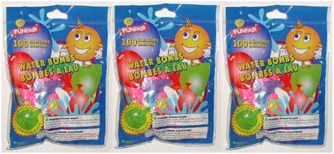3 Packs Of 100 Water Bomb Party Balloons &amp; Filler Attachment